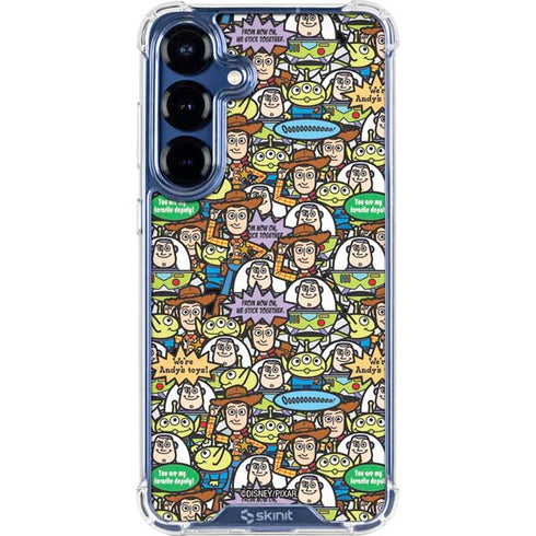 Disney Toy Story Characters Collage Pattern Galaxy S25 Clear Case
